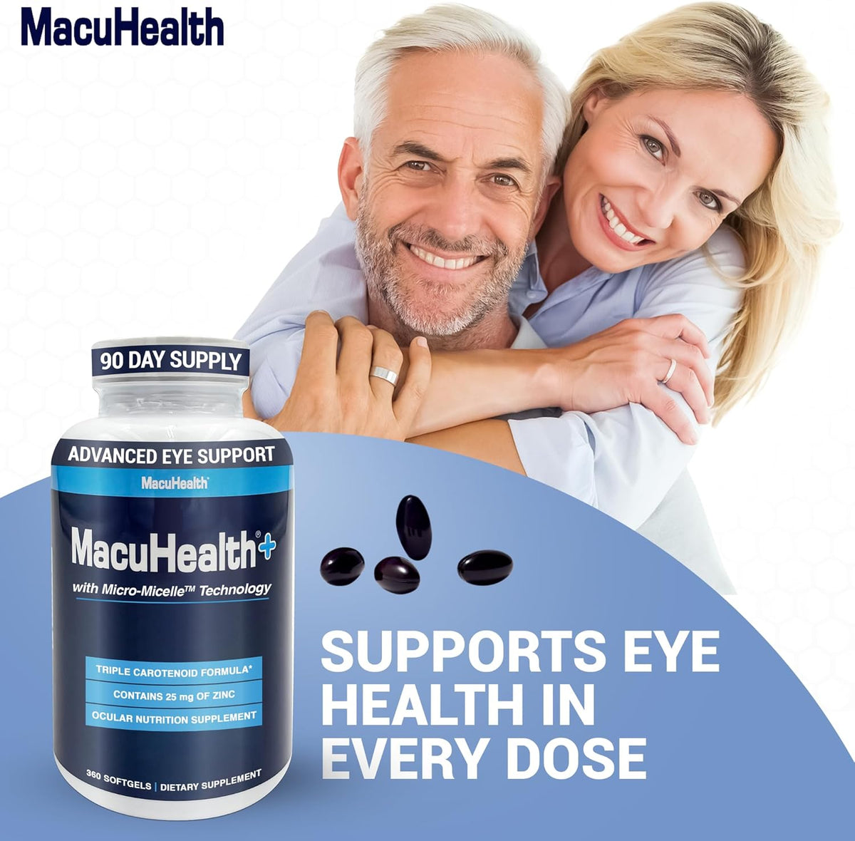 90 Day Supply Eye Vitamins Supplement with Lutein, Zeaxanthin, and Meso-Zeaxanthin Y311276