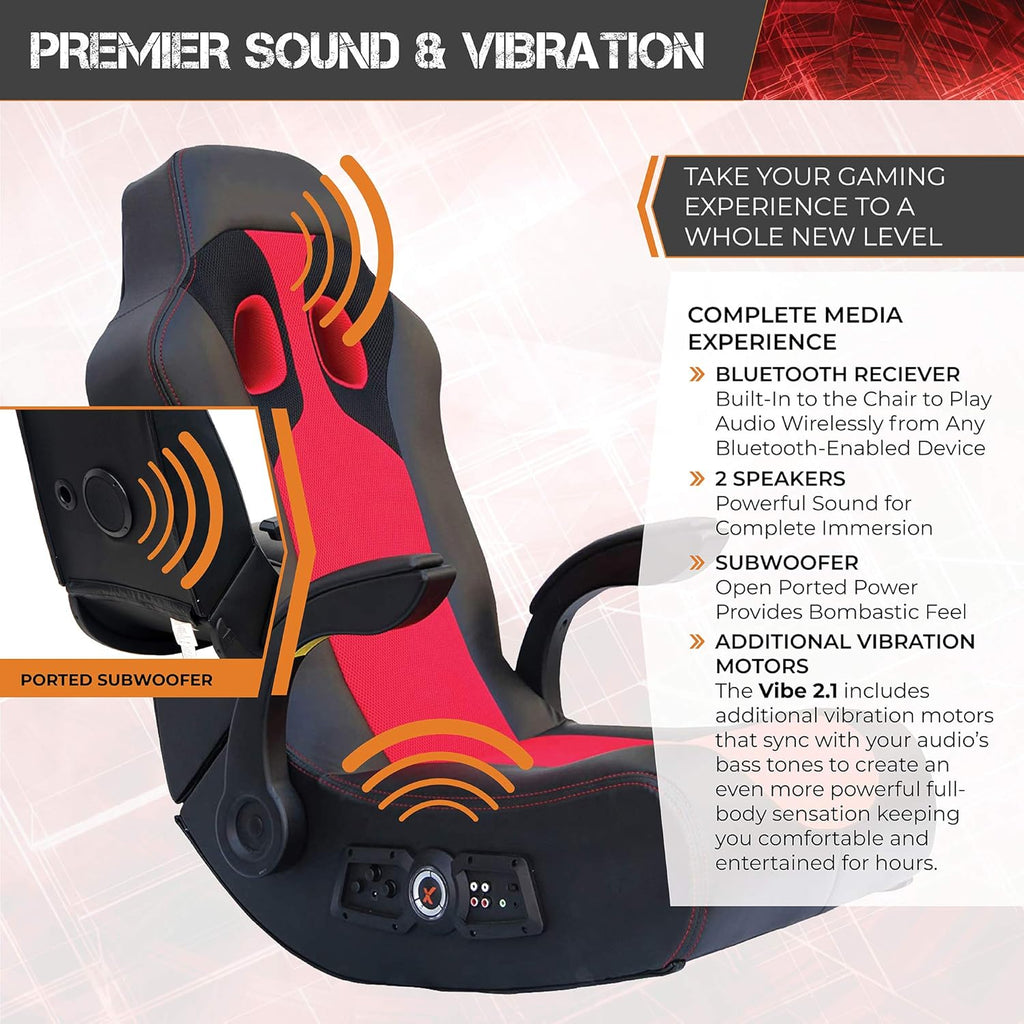 Black/Red Wireless Bluetooth Gaming Floor Rocker B711168