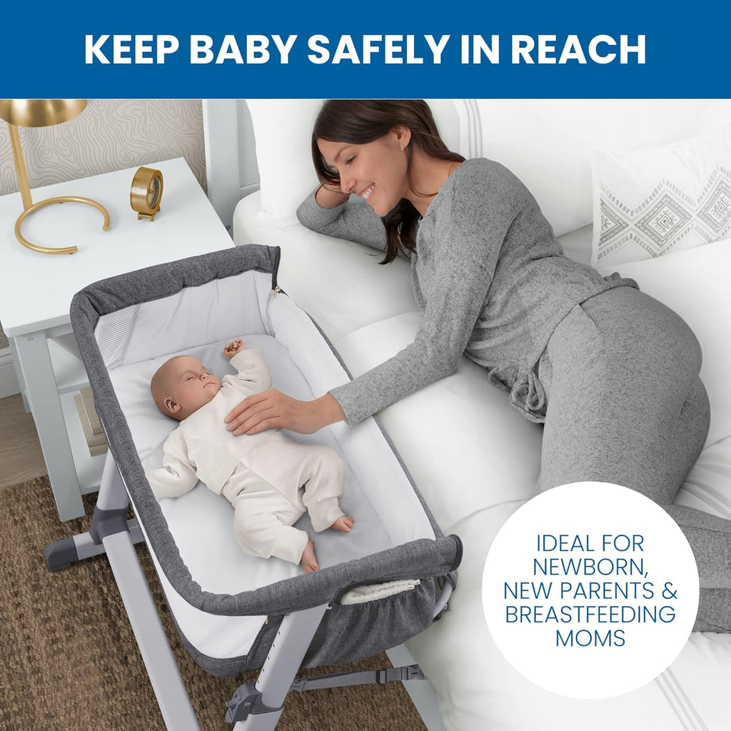 Grey Portable Baby Bassinet with Breathable Mesh N560563