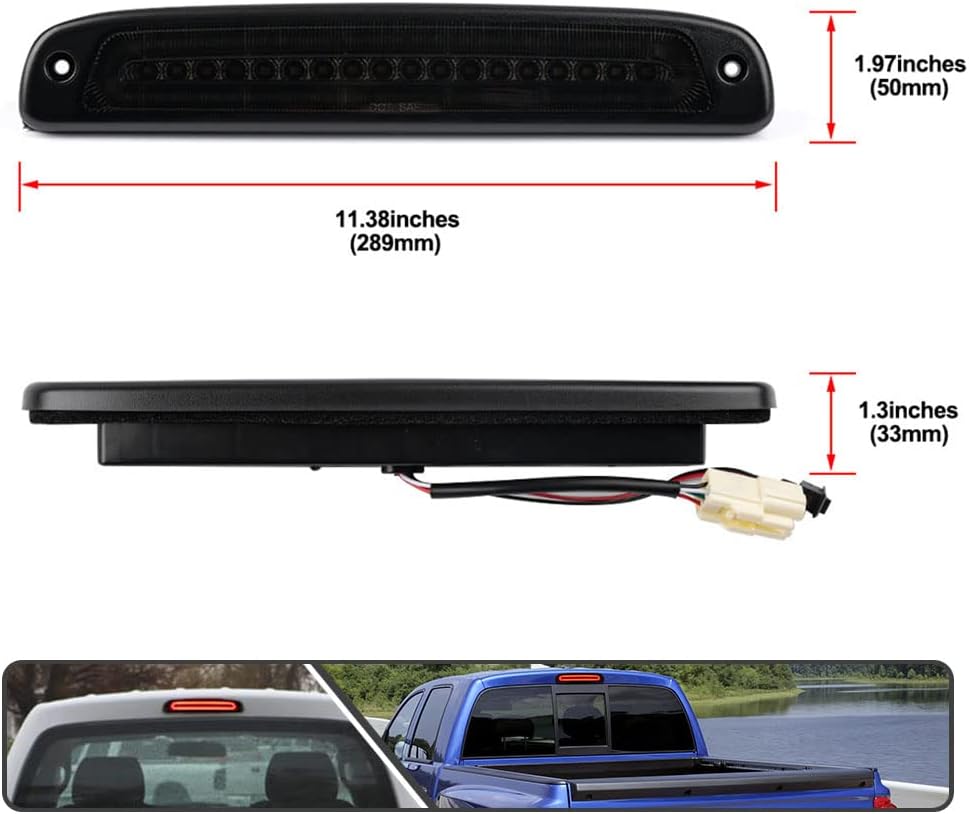 Red/white LED 3rd Brake Light with Strobe Feature W215