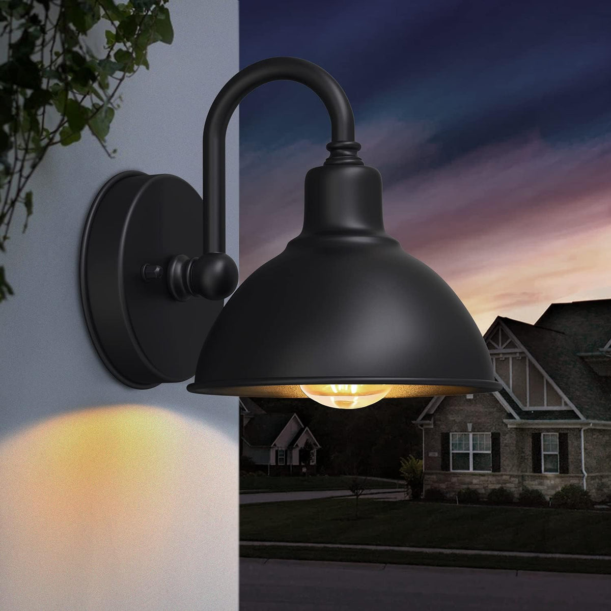 Outdoor Gooseneck Barn Light Fixture with E26 Bulbs F47495