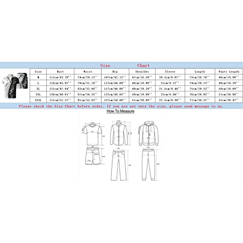 Mens Printed Short Sleeve 2 Piece Outfits Sets U287