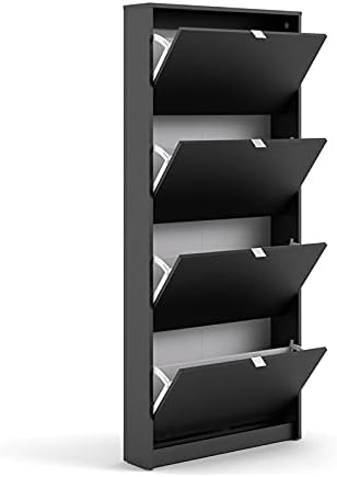 Black Matte 4 Drawer Shoe Cabinet T868