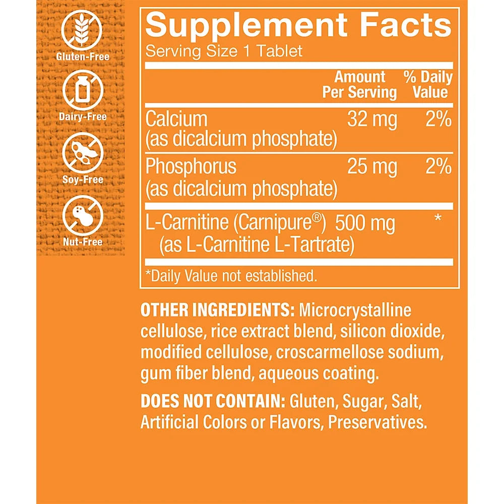 L-Carnitine 500mg 150 Tablets V5985