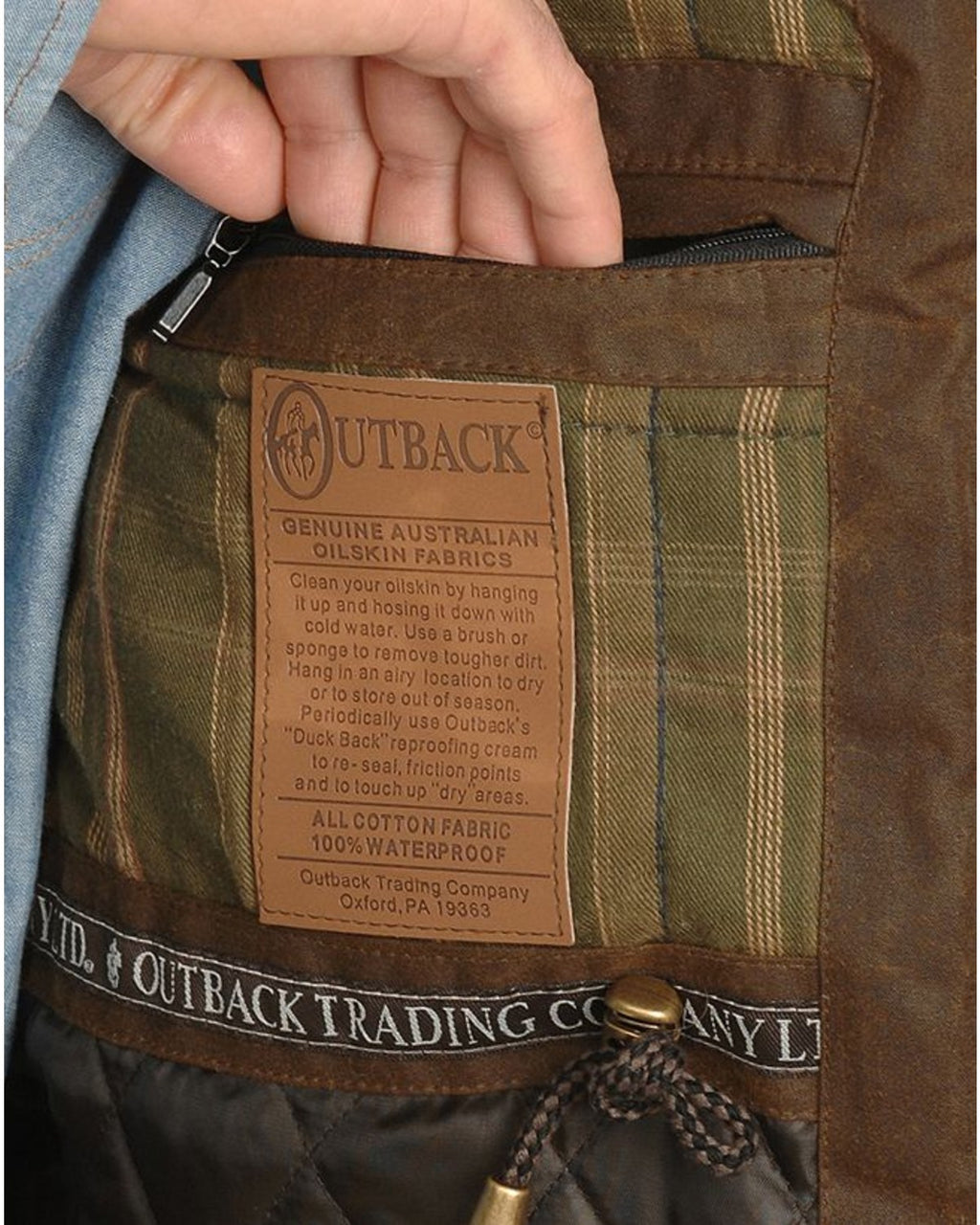 Brown Medium Oilskin Vest Y539
