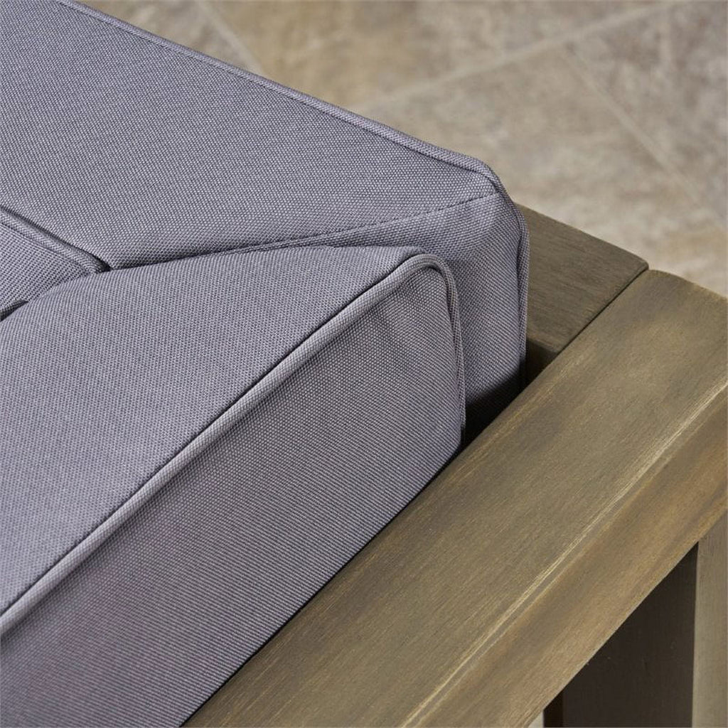 4 Piece Outdoor Acacia Wood Sofa Set in Gray E4372