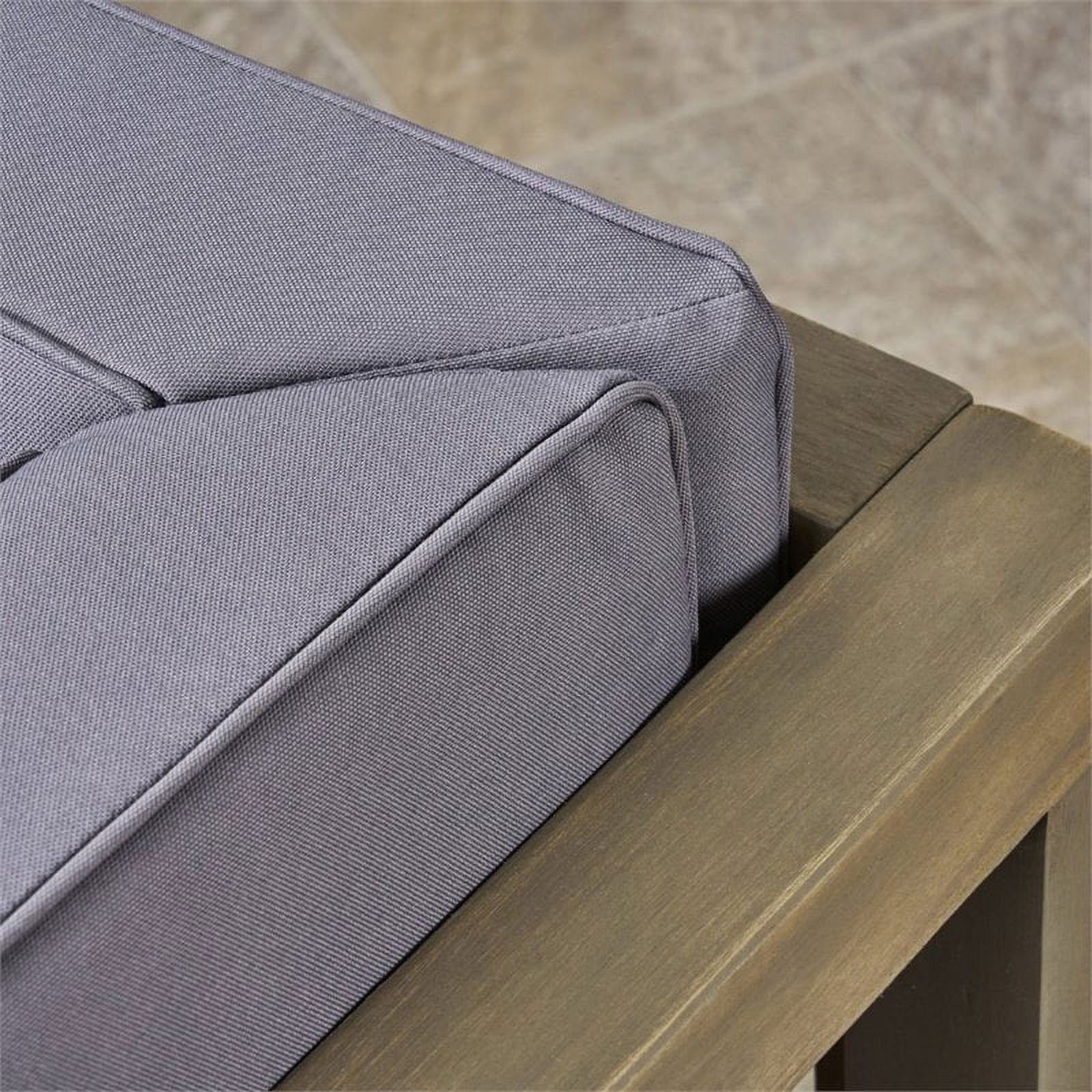 4 Piece Outdoor Acacia Wood Sofa Set in Gray E4372