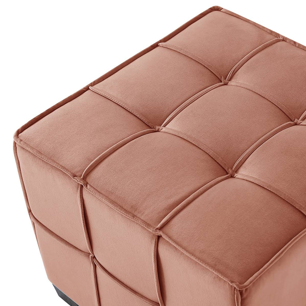 Navy Velvet Ottoman P697204