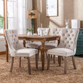 Beige Velvet Upholstered Dining Chair 2-Pcs Set A3781
