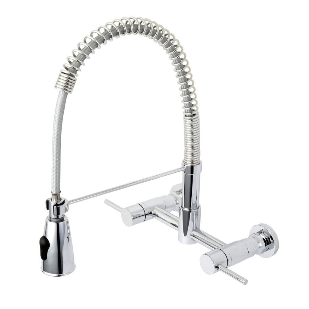 Oil Rubbed Bronze 2-Handle Wall Mount Pull-Down Kitchen Faucet F615832