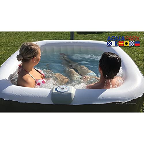 Portable Inflatable Hot Tub with 120 Bubble Jets, Black/White A155