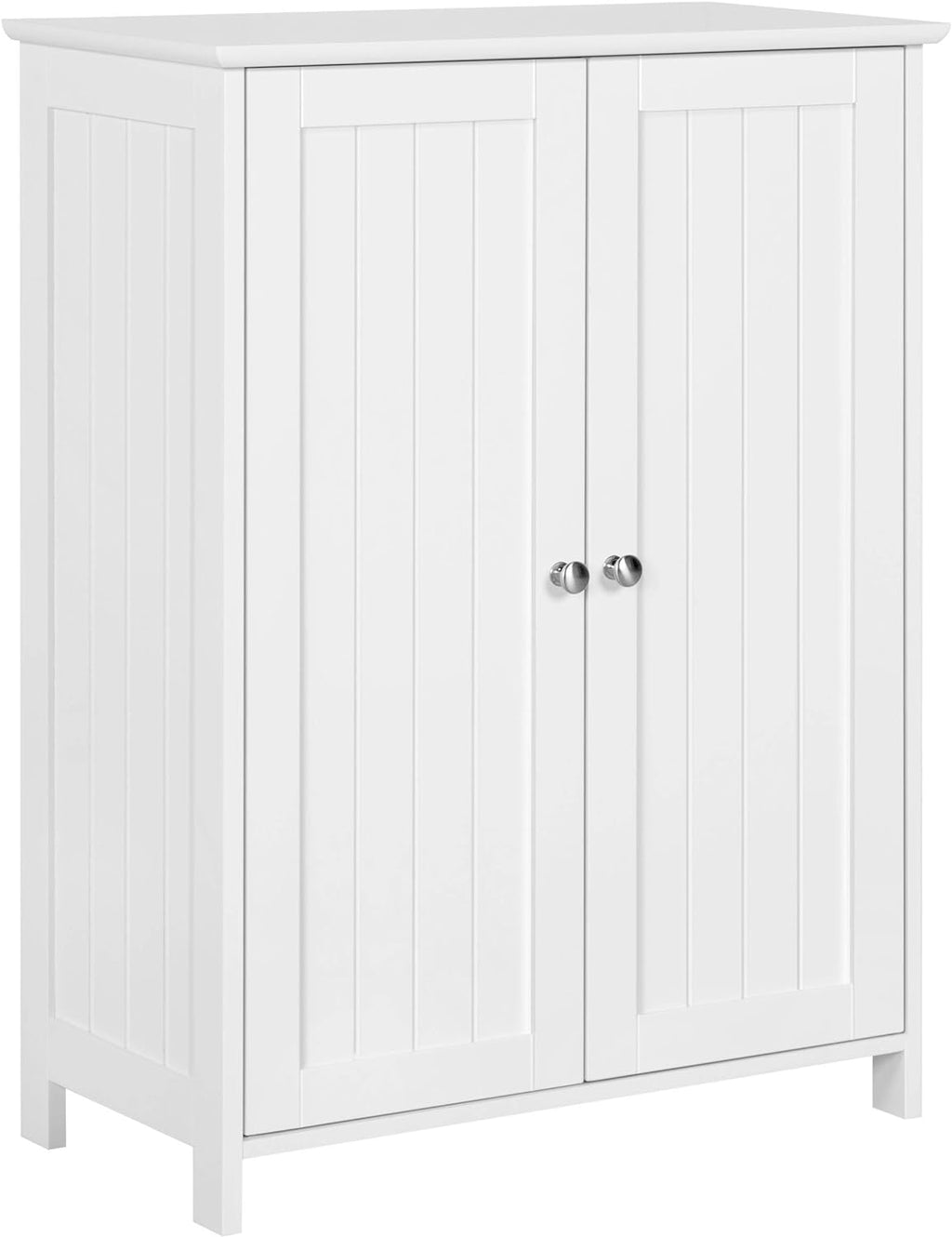 White Free-Standing Bathroom Cabinet with Double Doors D437863