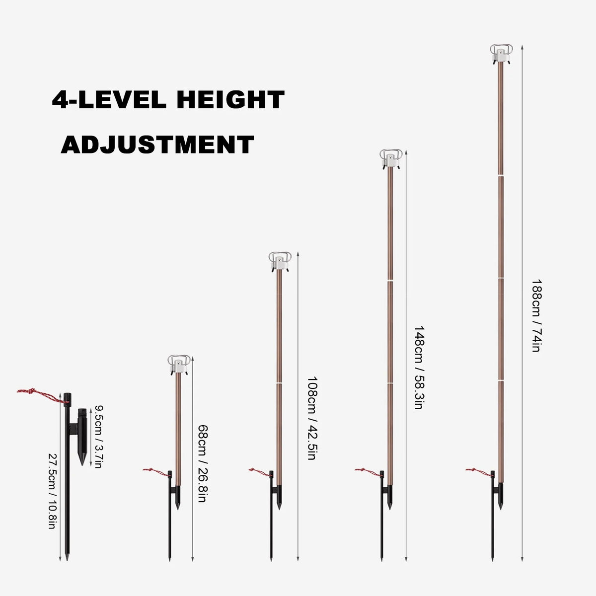 Portable Collapsible Aluminum Lantern Pole I493