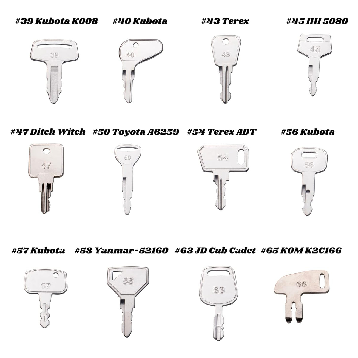 Heavy Equipment 67 Keys Master Set, Construction Ignition Key Set, Pack of 2 V25135