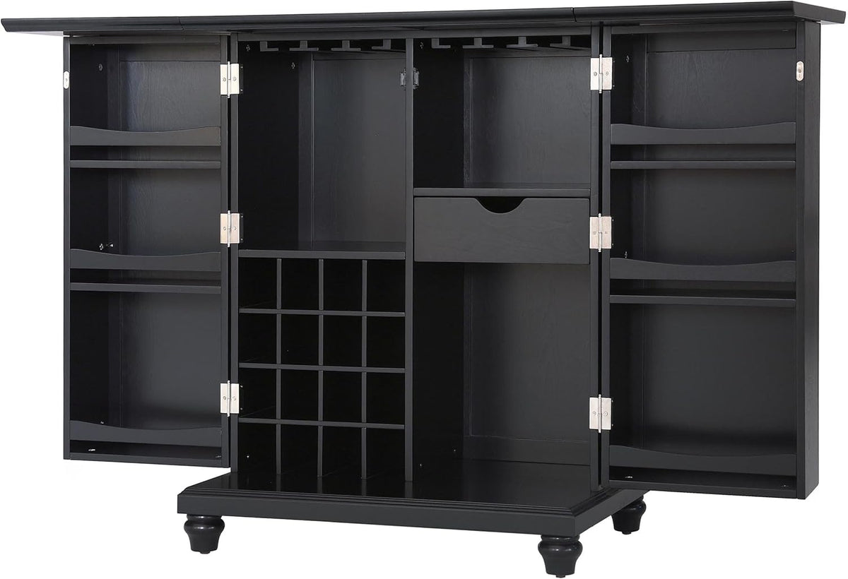 Vintage Mahogany Expandable Top Bar Cabinet M749274