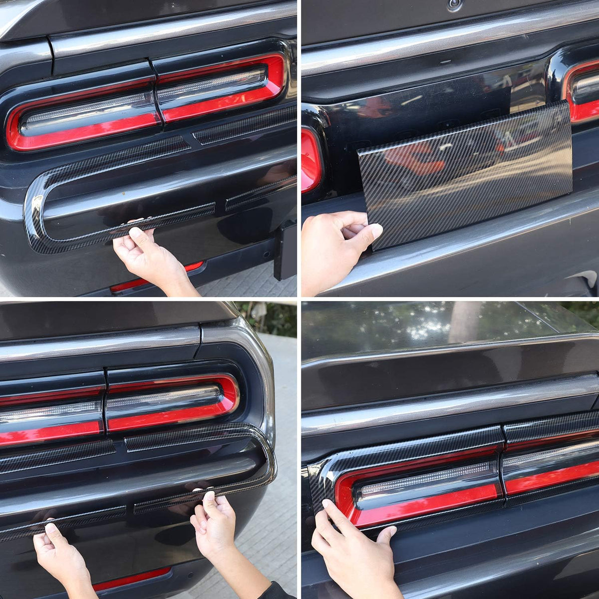 Carbon Fiber Grain Taillight Cover Trim Accessories Pack of 2 X576