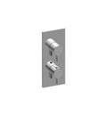 Polished Chrome Square 2-Hole Trim Plate with Terra Handles F509