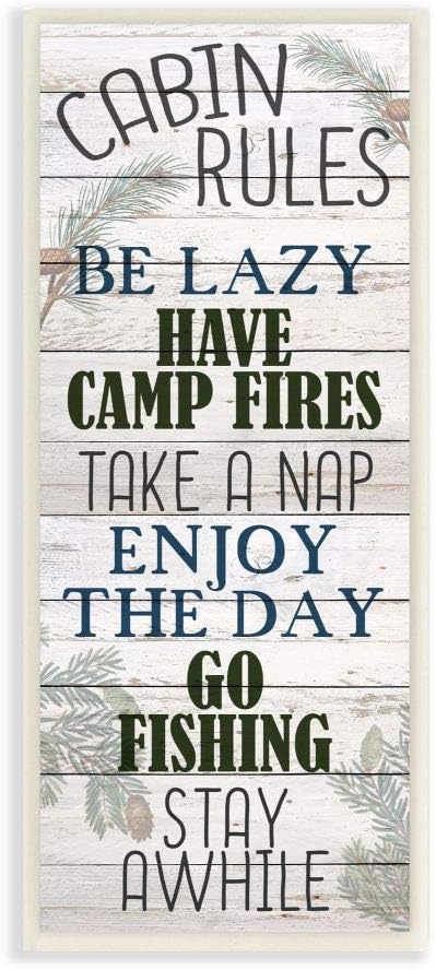 Cabin Rules Country Landscape Wall Plaque, 7 x 17, Multi-Color, Pack of 2 K45704