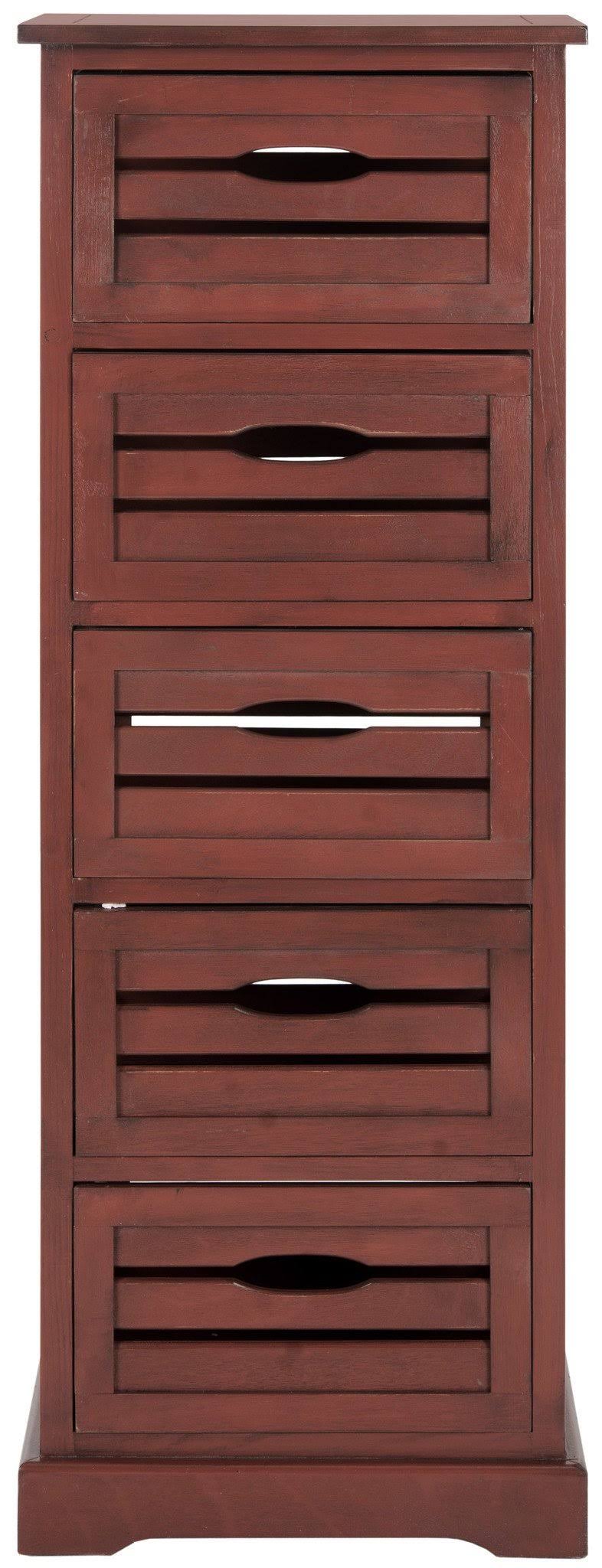 Red 5 Drawer Cabinet J20668