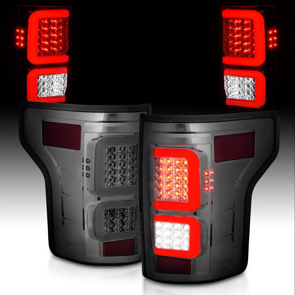 Full LED C-Type Light Bar Smoke Taillights Assembly Pair U81363