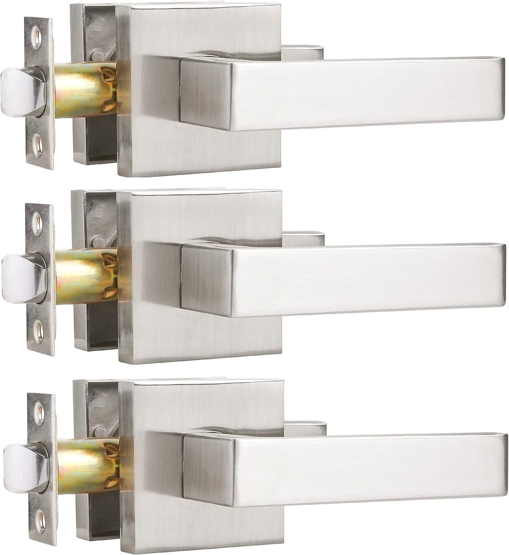 3 Pack Door Lever Handle Satin Nickel/Brushed Nickel Finish Pack of 2 F767