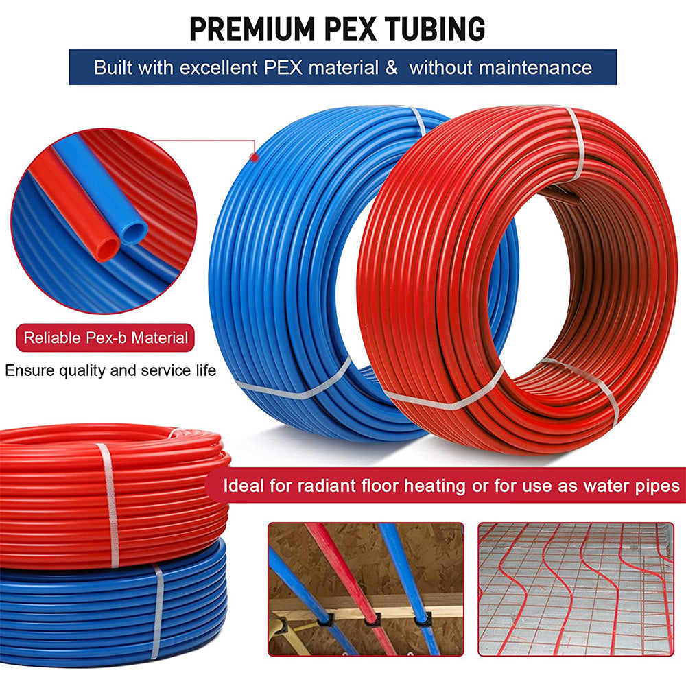 Red 1/2 Inch x 100FT PEX-B Water Tubing Pipe Roll L435