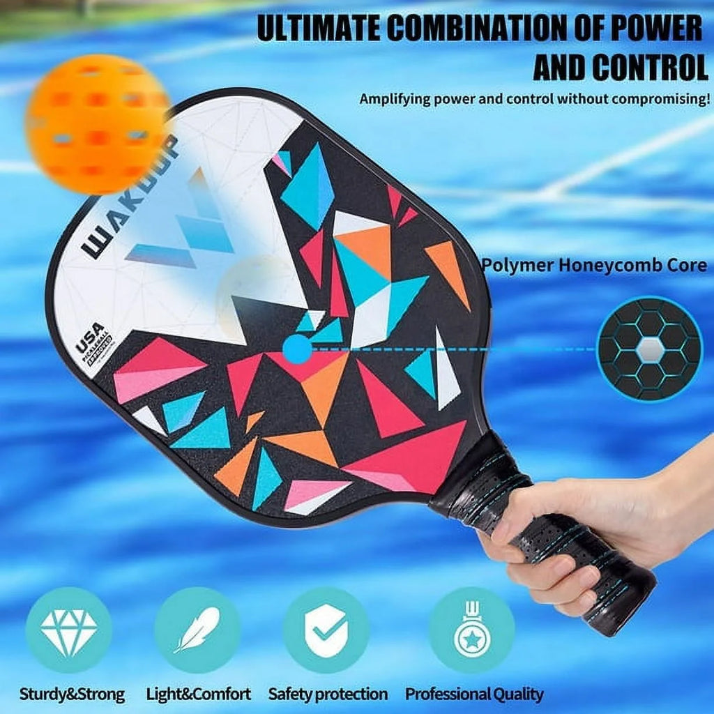 Graphite Pickleball Paddle Set with 4 Balls and Cover Bag M21342