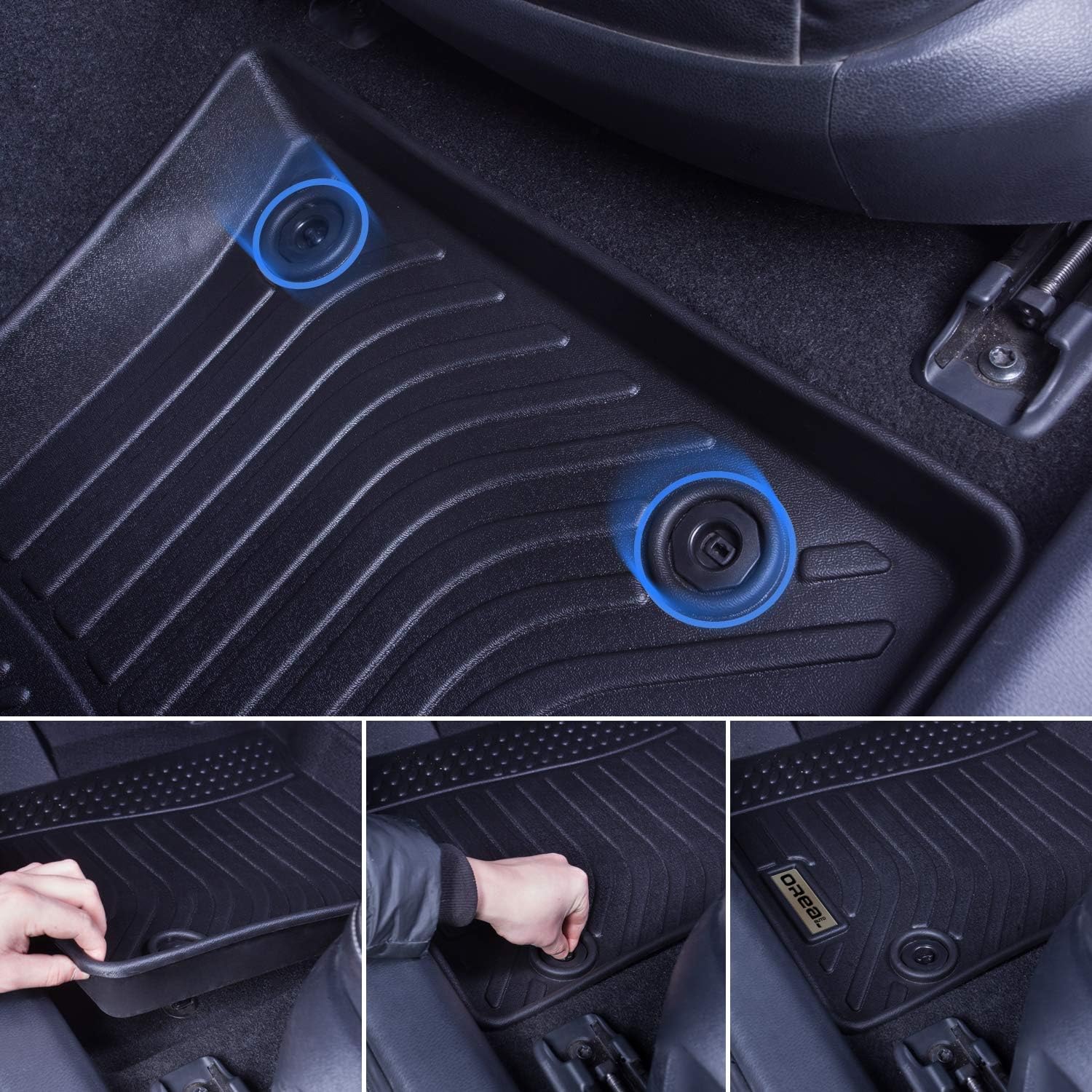 Black Front and Rear Car Mats for Lexus RX 2016-2022 Y777166