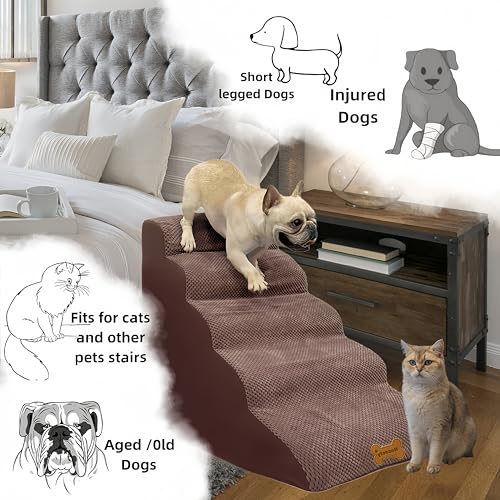 5 Step Non-Slip Dog Stairs for 30 Inch Bed H8394