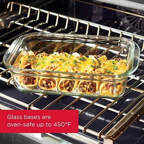 Glass Storage Set of 4 Food Containers, Clear, 3-Pack M272259