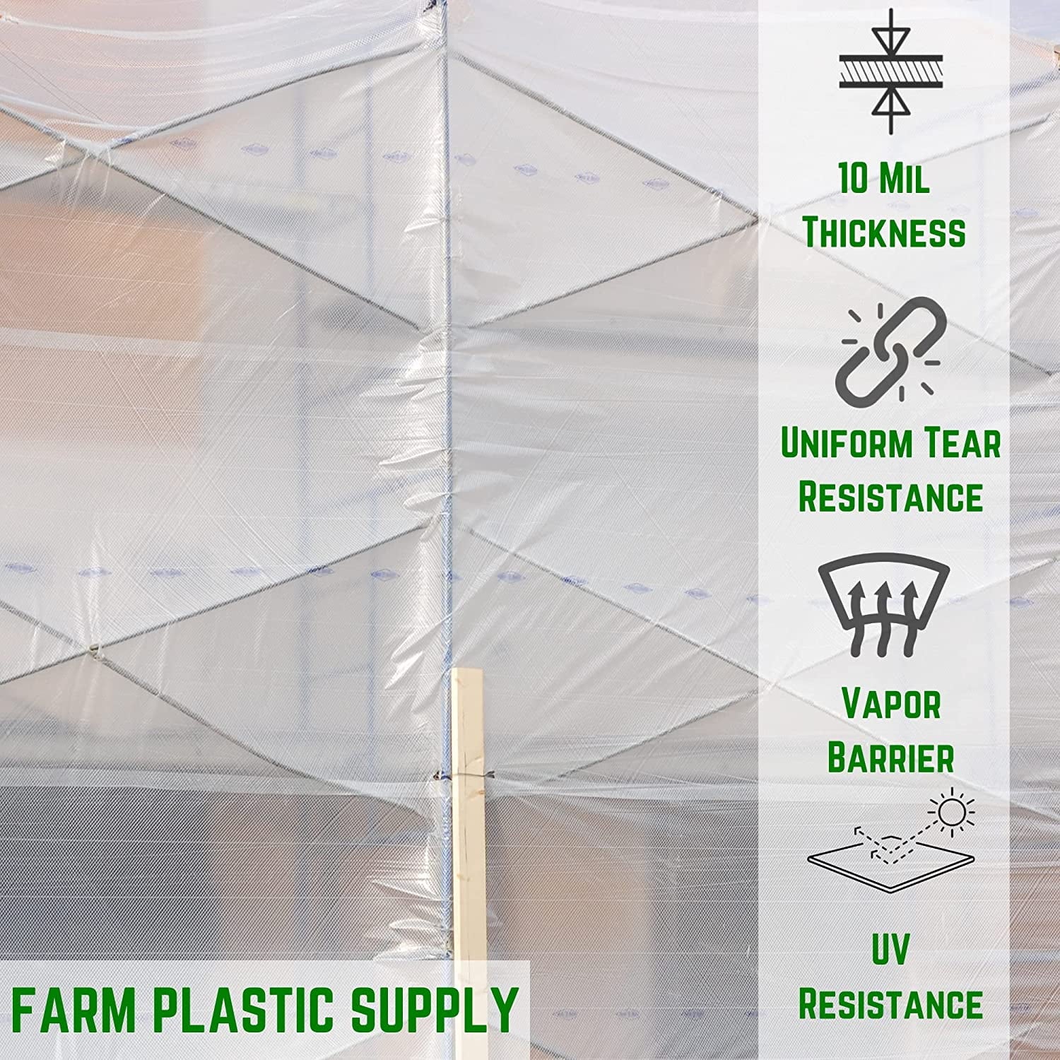10 Mil UV-Rated Clear Polyethylene Sheeting Roll U35391