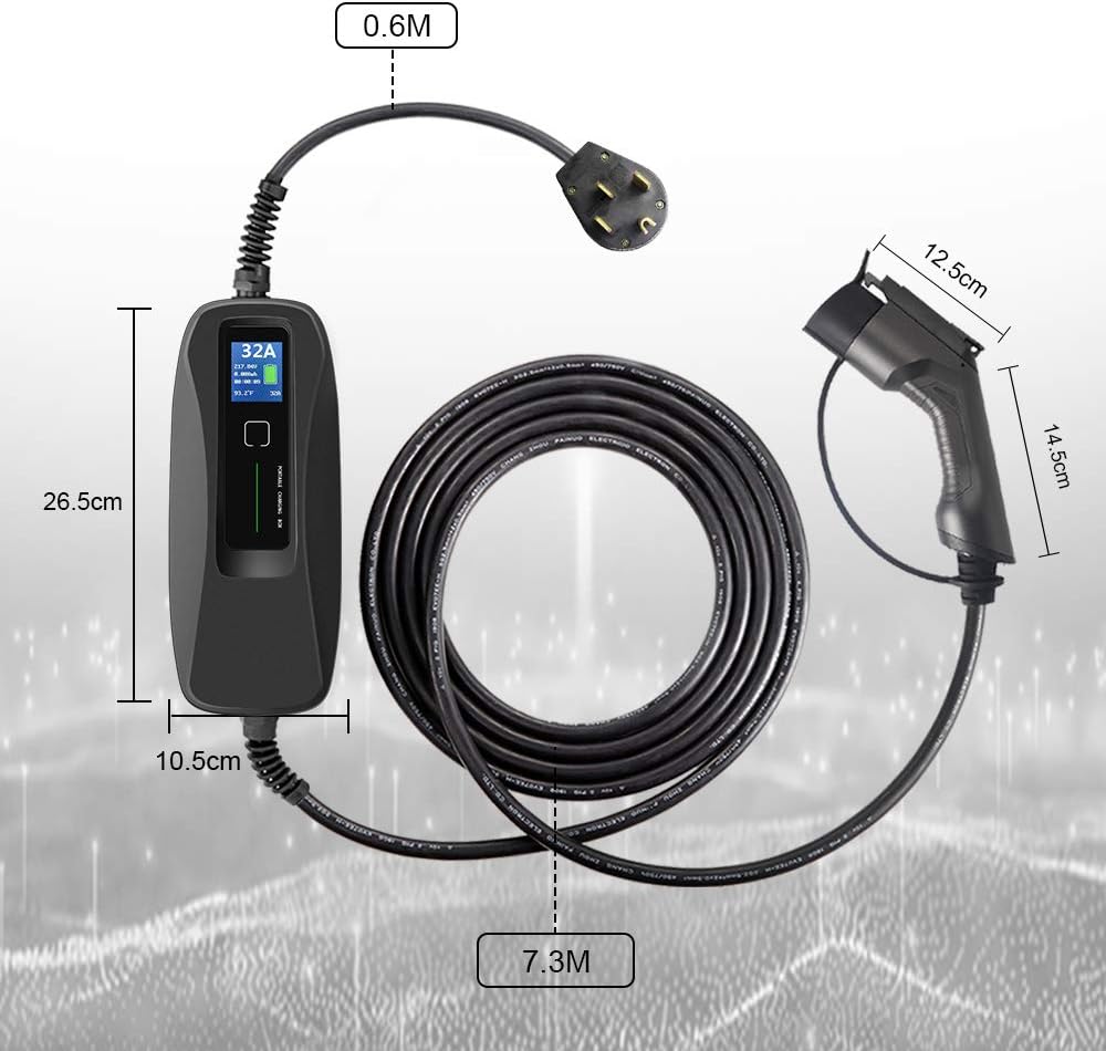 32 Amp Level 2 Portable EV Charger with NEMA14-50 26ft Cable X817710