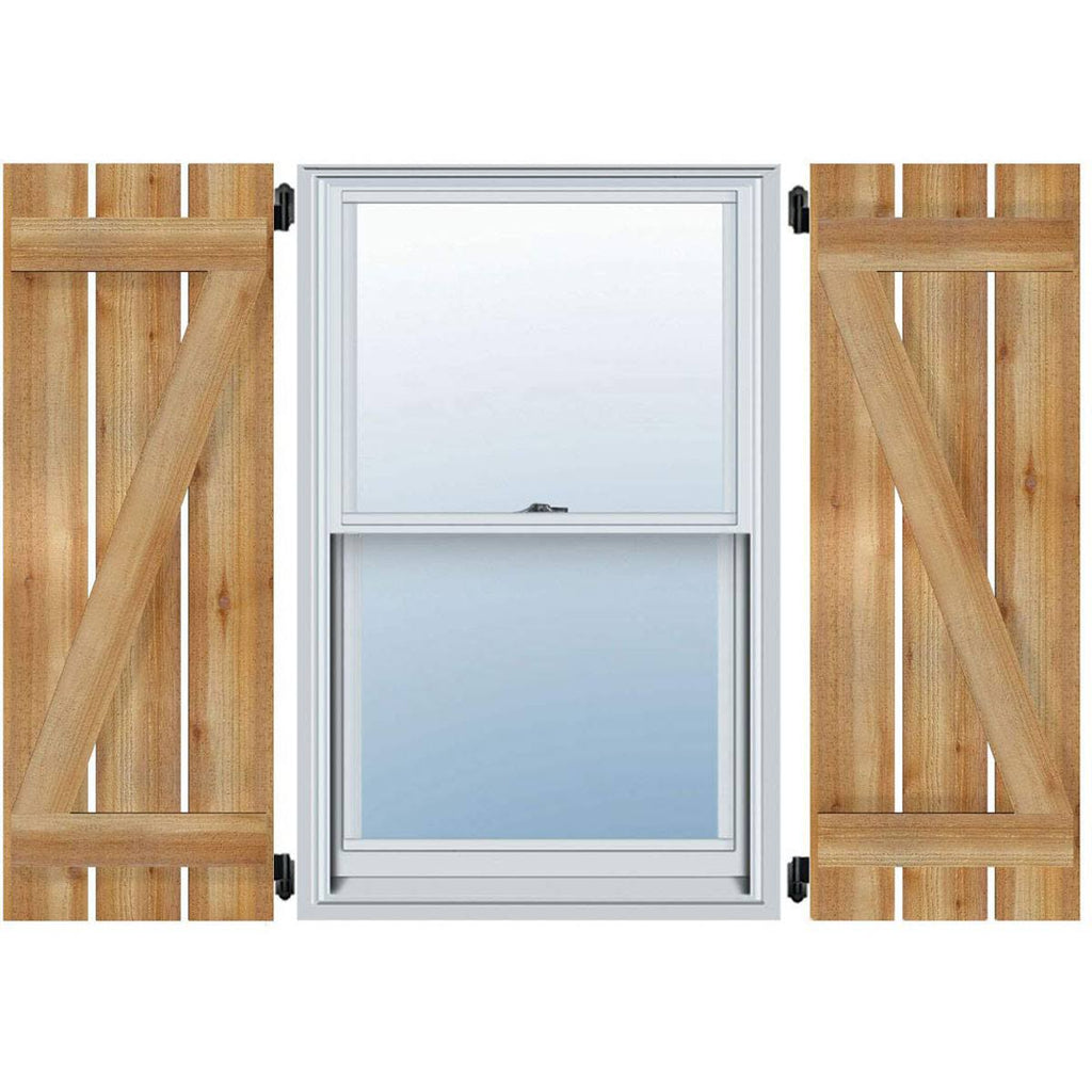17 1/8x22W x 27x22H Board-n-Batten Shutters with Z-Bar Q4247
