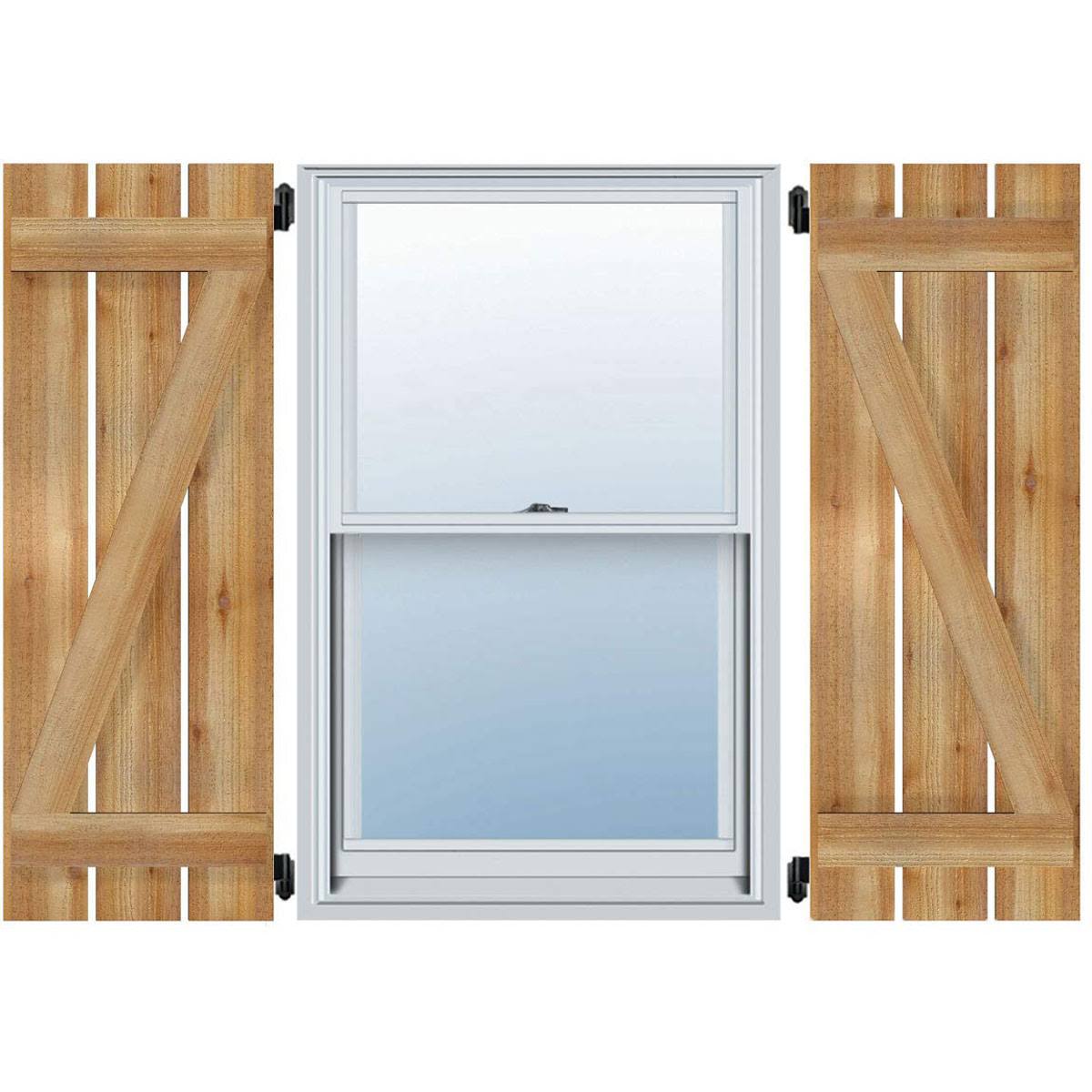 17 1/8x22W x 27x22H Board-n-Batten Shutters with Z-Bar Q4247