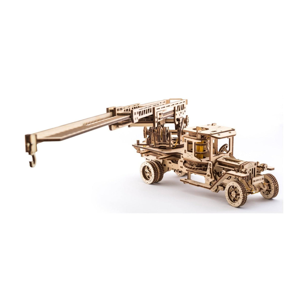 Fire Truck with Ladder Mechanical Wooden Model Kit 3D Puzzle C5703