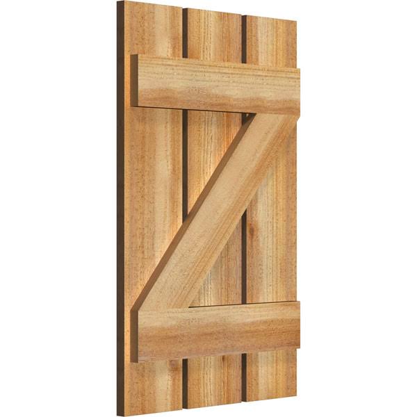 17 1/8x22W x 27x22H Board-n-Batten Shutters with Z-Bar Q4247
