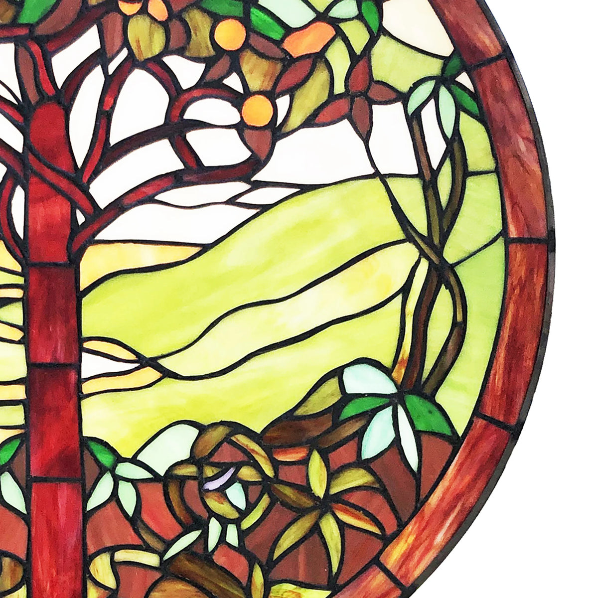 Tree of Life Stained Glass Window Panel in Green P368460