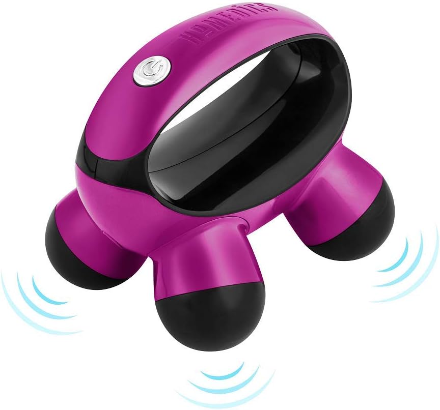 Mini Hand-Held Massager with Hand Grip, Battery Operated Vibration Massage, 4 Massage Nodes, Pack of 2 B424