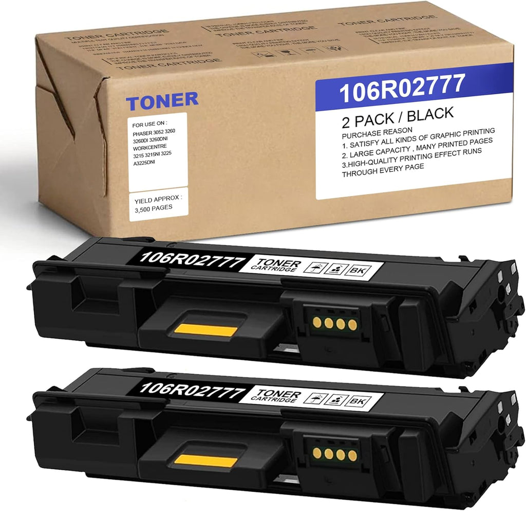 2-Black Toner Cartridge for Xerox Phaser WorkCentre C86203
