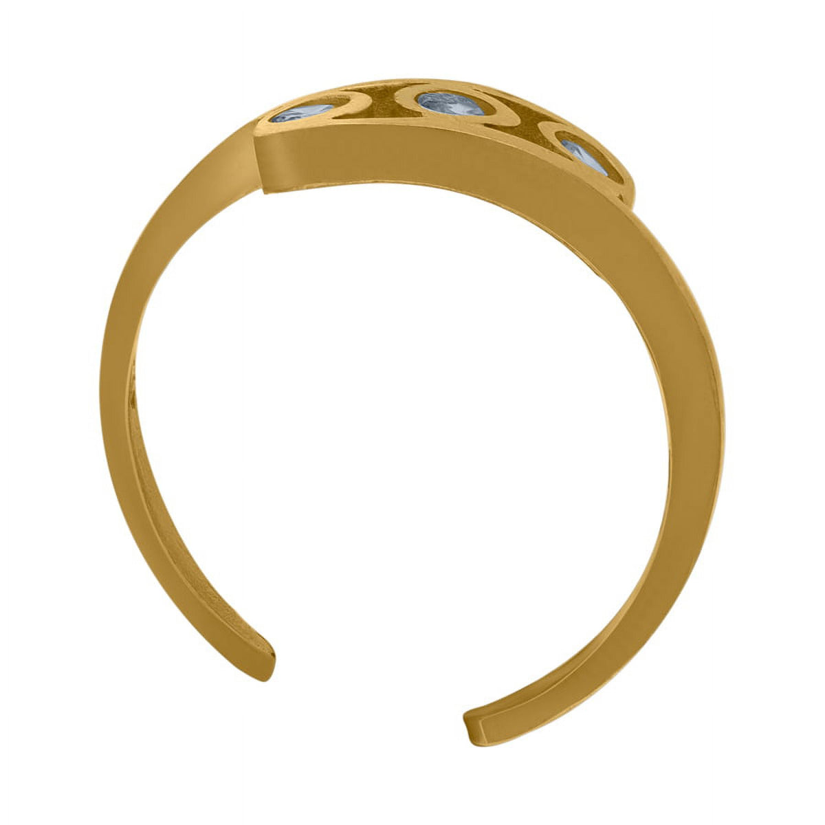 10k Yellow Gold Women's CZ Three Bezel Set Ring Q8994