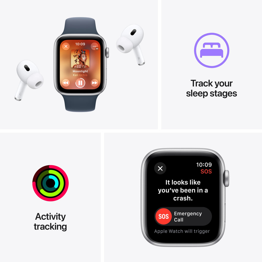 Starlight Aluminum Case Apple Watch SE GPS 44mm with Starlight Sport Band W56207