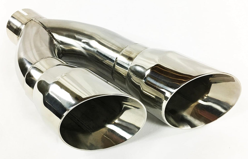 3.00" Inlet 4.00" Outlet 16.00" long Dual Slant Angle Stainless Steel Exhaust Tip M576