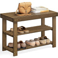 3-Tier Bamboo Shoe Storage Bench, Ink Black E17703