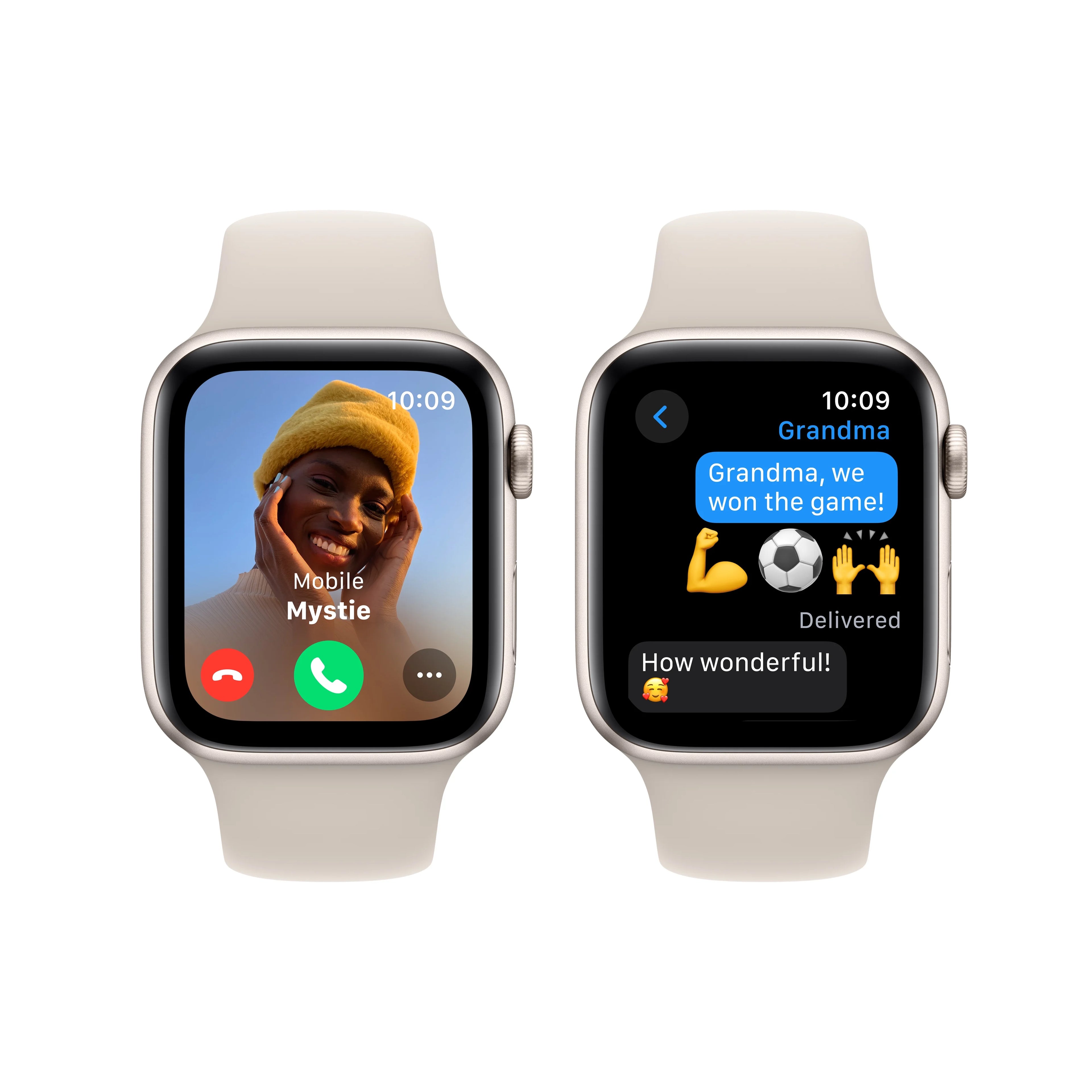 Starlight Aluminum Case Apple Watch SE GPS 44mm with Starlight Sport Band W56207