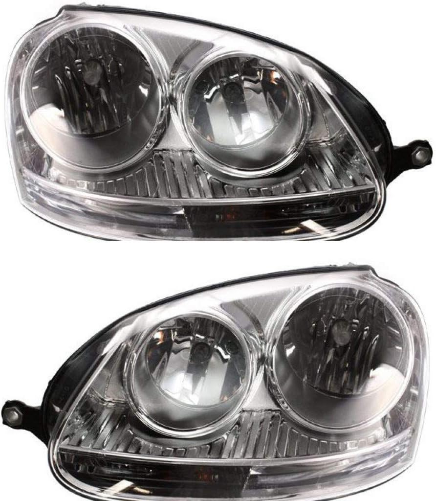 Headlight Assembly for Volkswagen Jetta 2005-2010 Halogen Driver and Passenger Side Pair L158468