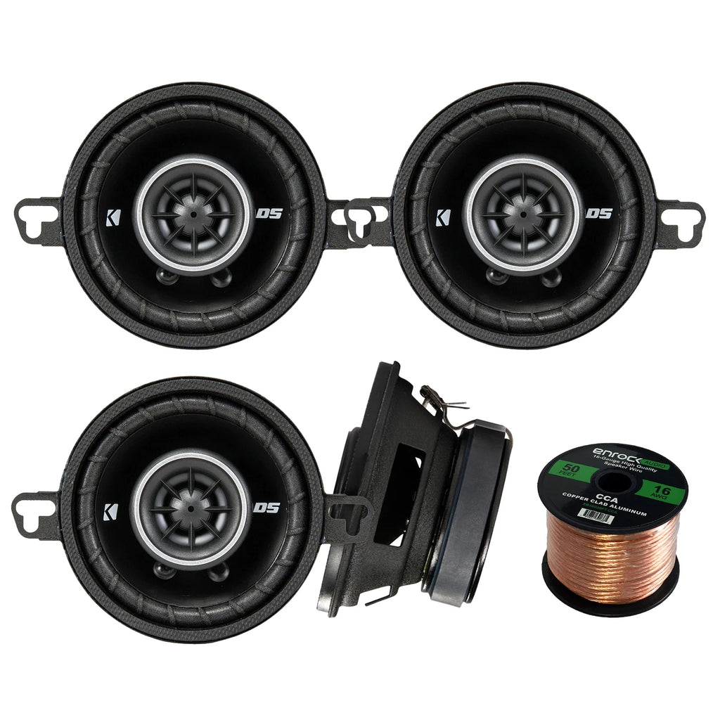 4 x 3-1/2-Inch 30W 2-Way Coax Speakers with 50 Foot Speaker Wire Q57431