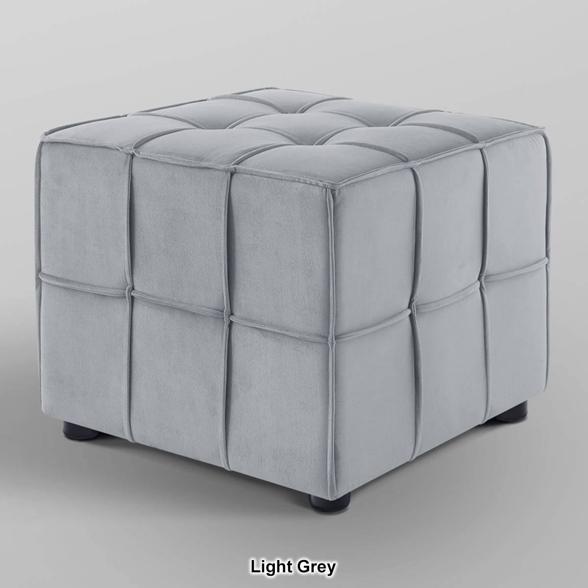 Navy Velvet Ottoman P697204
