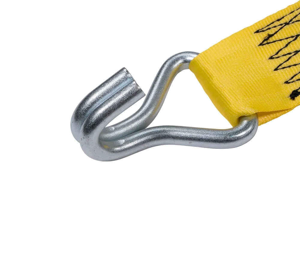 8 Pack 2" x 10' Retractable Ratchet Straps with Double J-Hook, 3,300 lbs Breaking Strength, Yellow X973