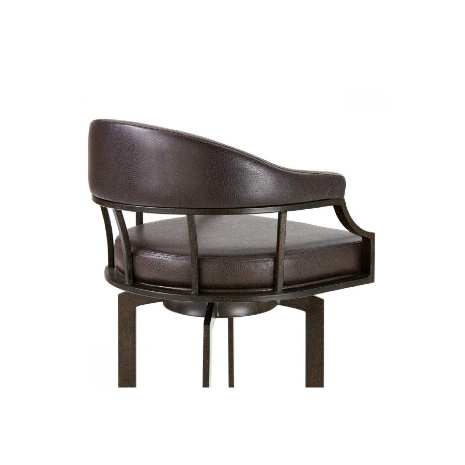 Brown Faux Leather Swivel Counter Stool Q6949