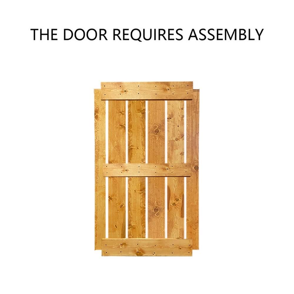48 in. x 84 in. Weather Oak Stained Solid Pine Wood Interior Double Sliding Barn Door with Hardware Kit X15324